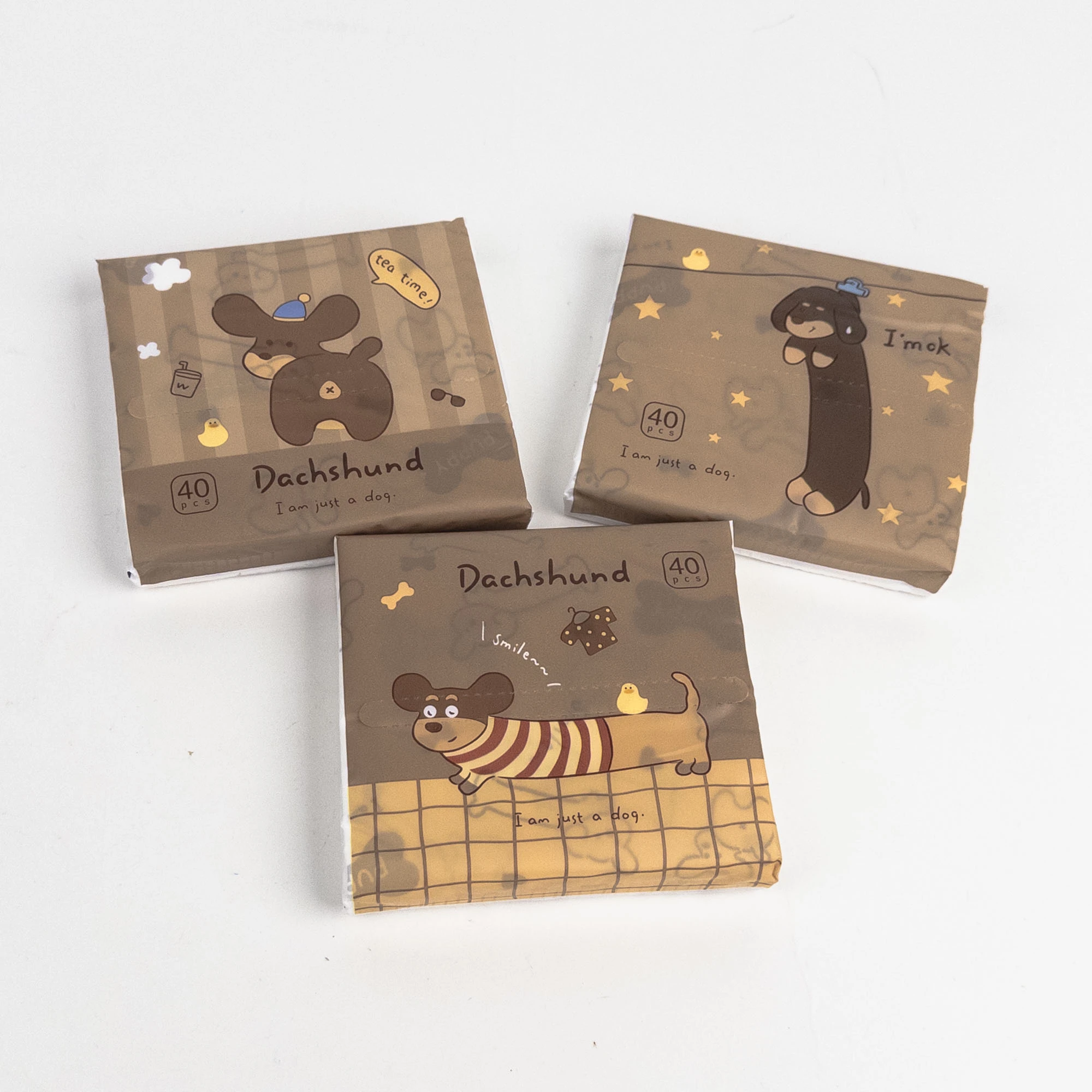 Салфетки сухие с принтом 40шт (3-ых слойные)