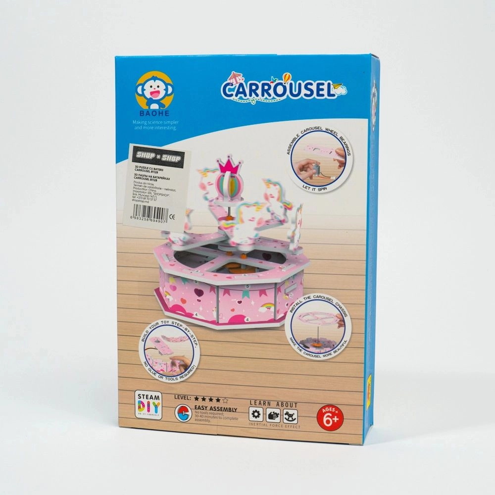 Puzzle 3D pe baterii Carusel B112B