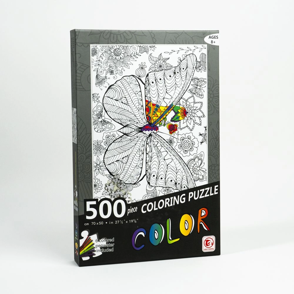 Пазлы-разукрашка 500 штук 70*50 см Бабочка 88105