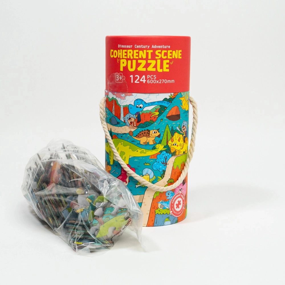 Puzzle în tub Aventură Secolului Dinozaurilor 88913 (124 piese)