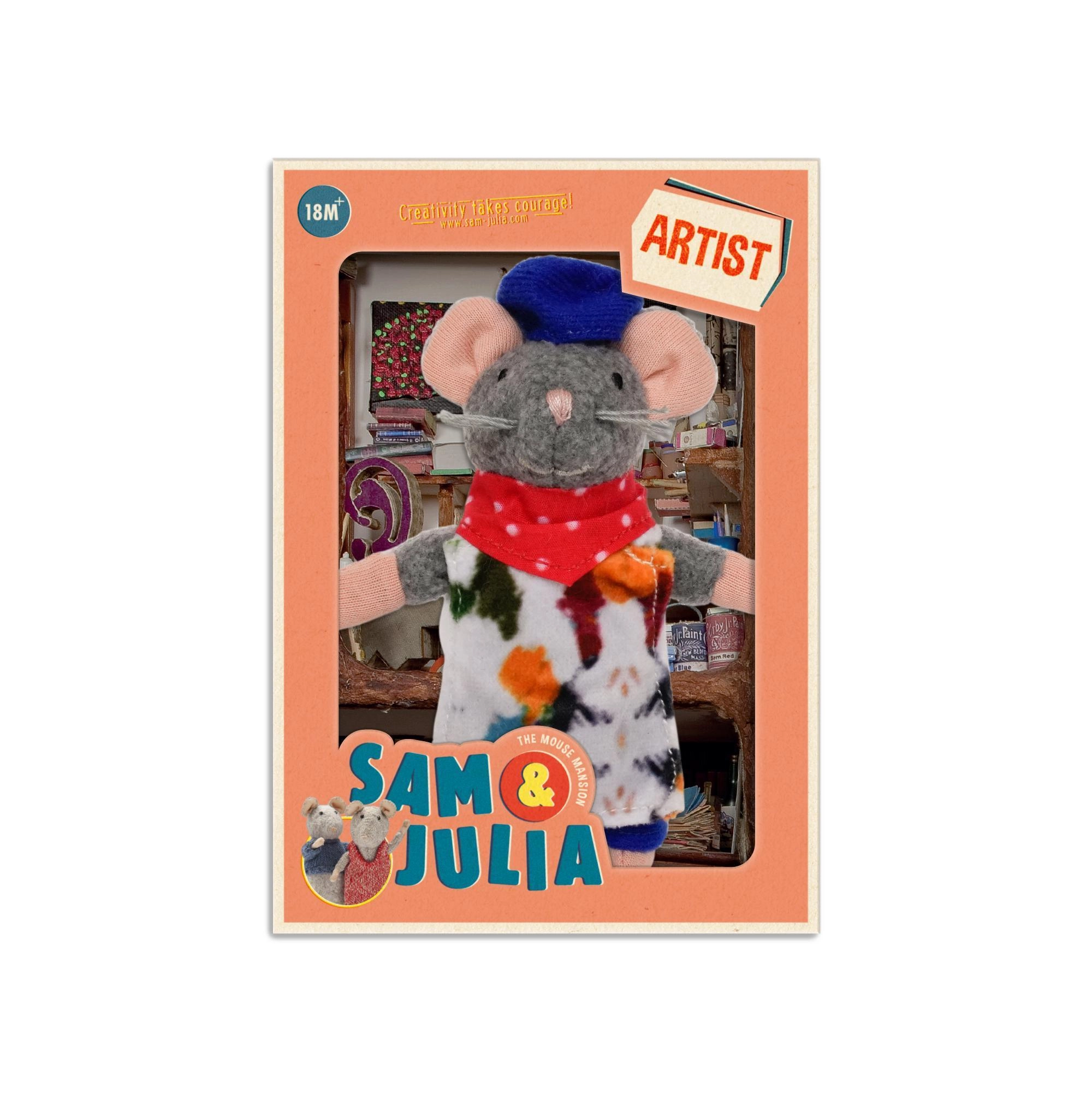 Игрушка мини-мышка Художник