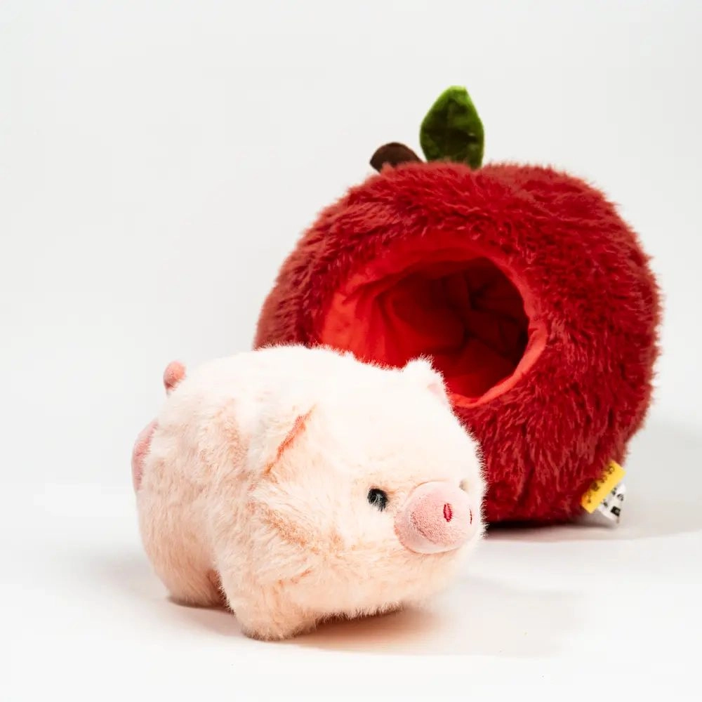 Игрушка мягкая Свинка в яблоке 35см