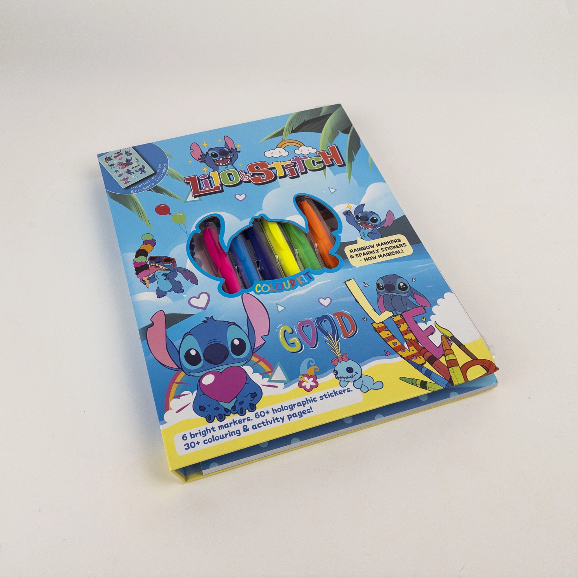 Carte de Colorat + 6 Markere + 60 Stickere (Stitch)