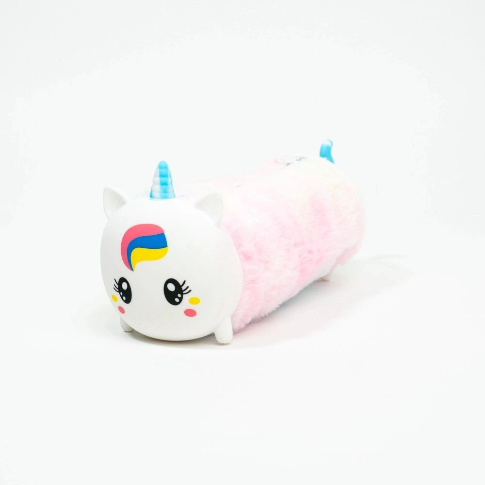 Silicone + plush unicorn pencil case
