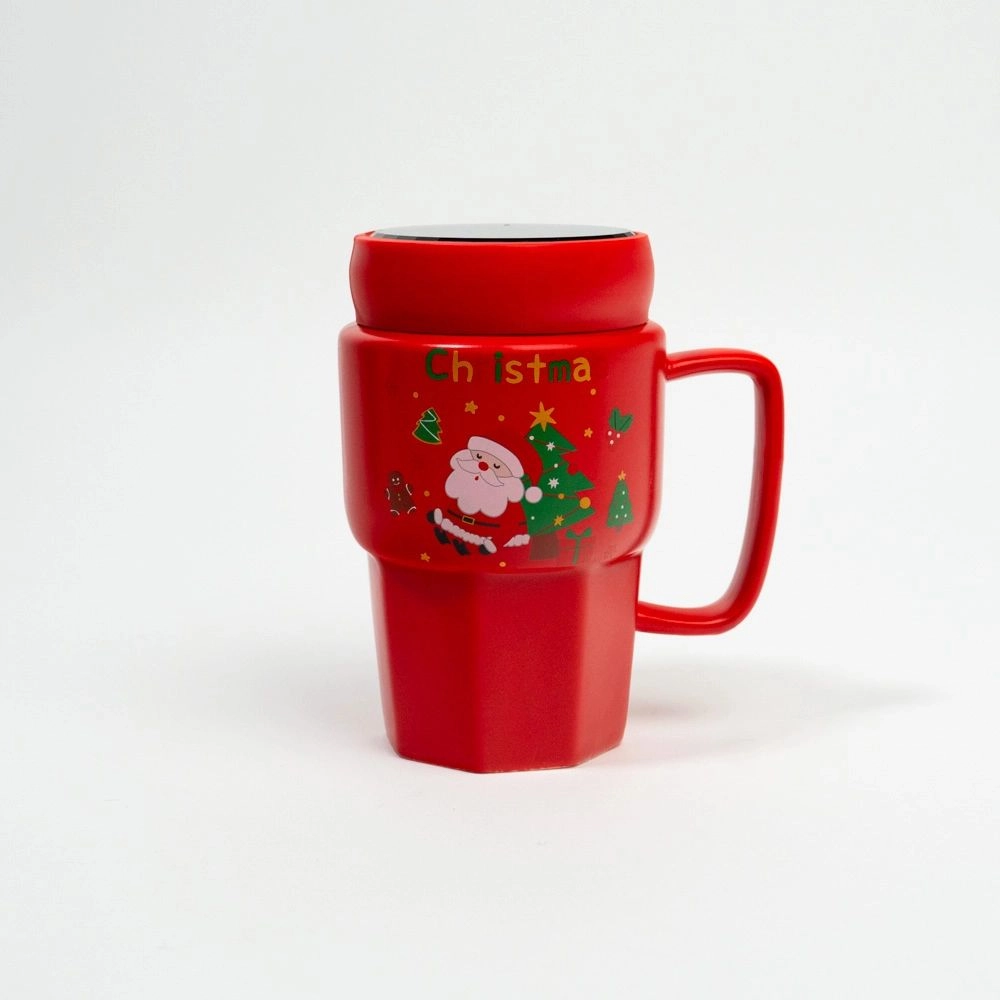 New Year Ceramic Mug with Lid 450 ml