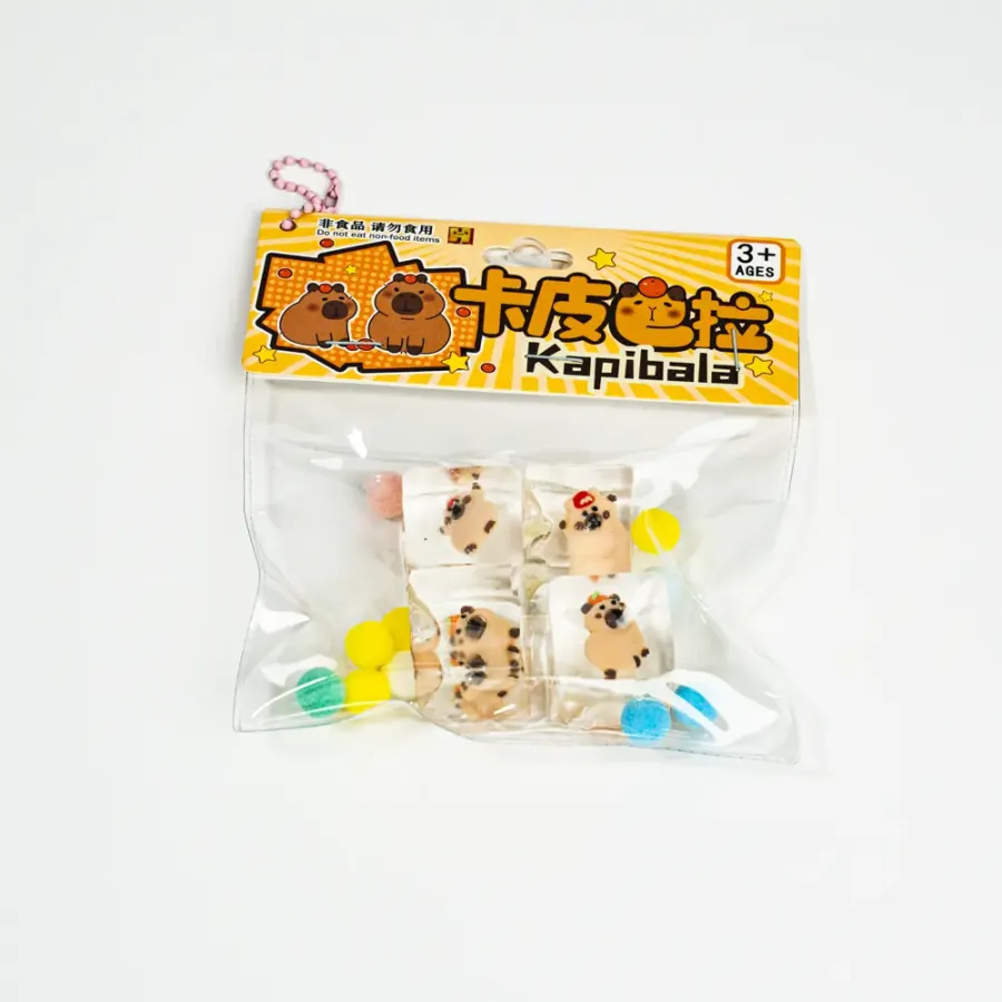 Antistres squishy Capybara-cuburi de gheață set 4 bucăți