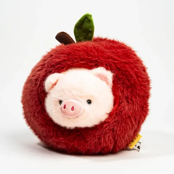 Игрушка мягкая Свинка в яблоке 35см