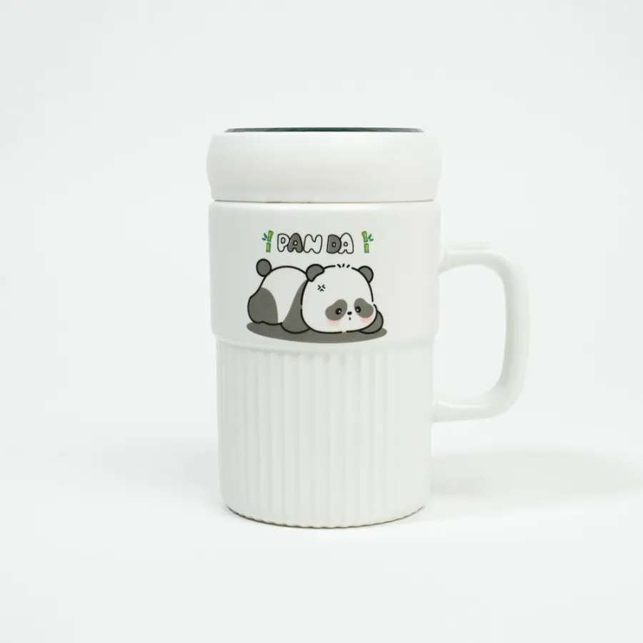 Cana ceramică cu capac Bears 450 ml