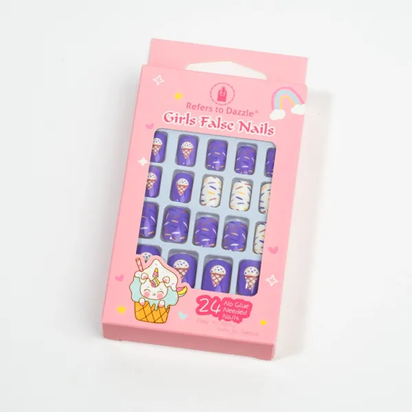 Unghii false 24 bucăți în cutie ZX-37