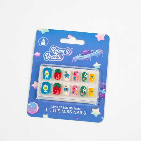 Unghii false pentru copii 12 bucăți Little Miss Nails