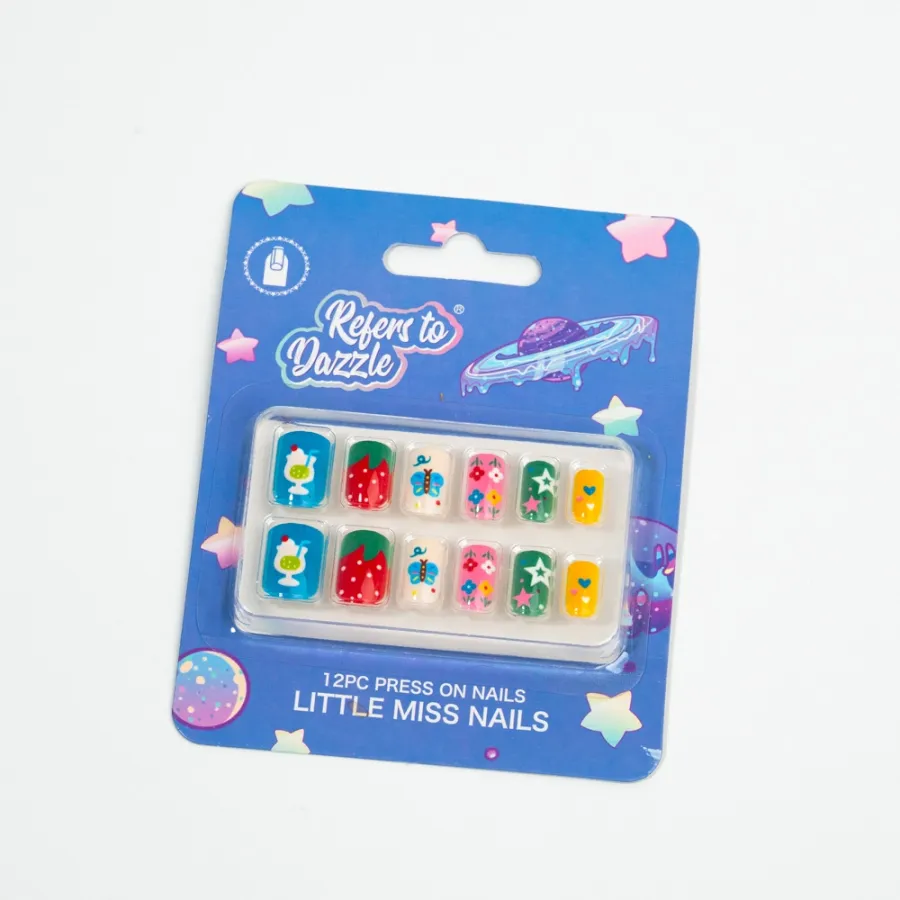 Unghii false pentru copii 12 bucăți Little Miss Nails