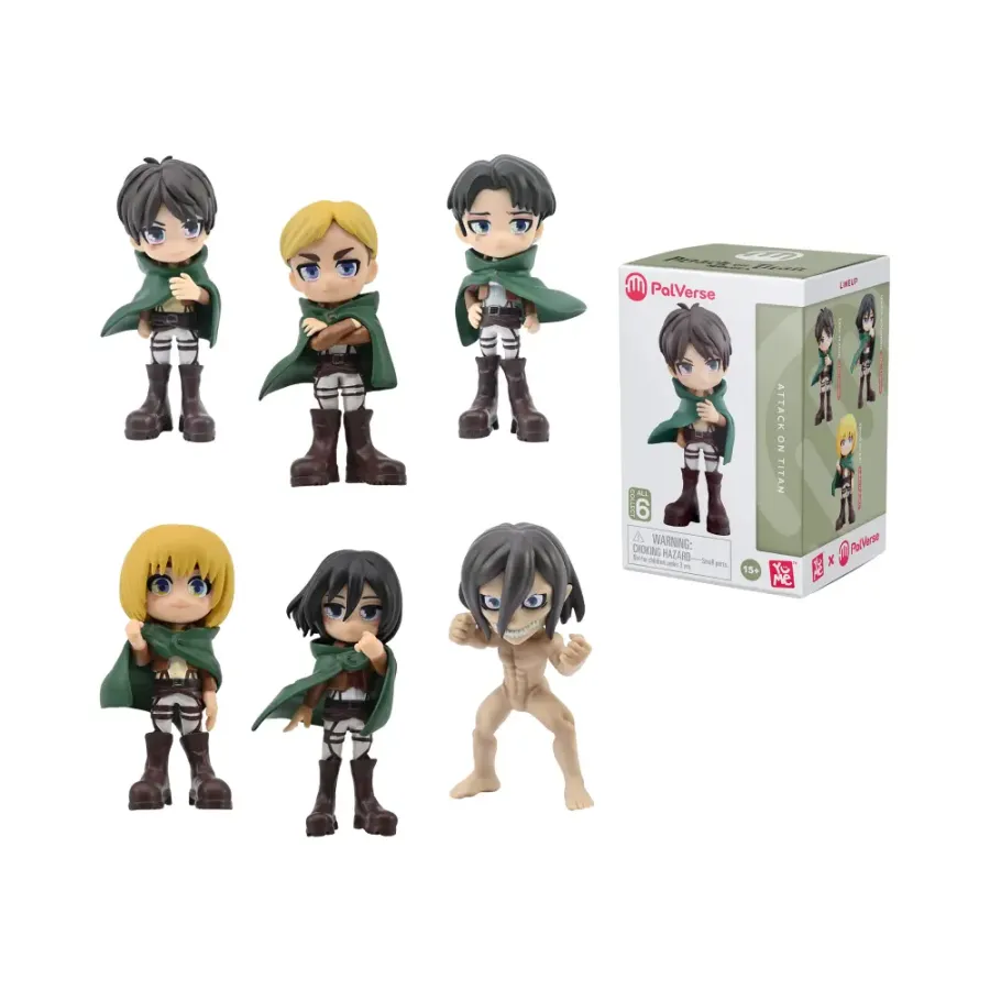 Figurină YuMe Atacul Titanilor Blind Box (9 cm, set de 6 modele)