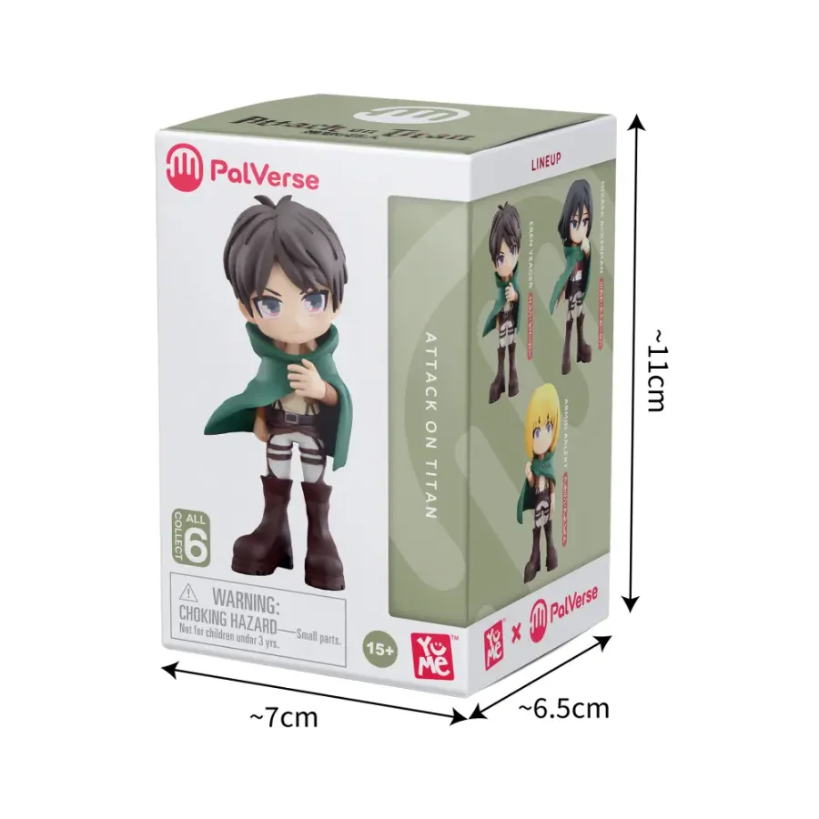 Figurină YuMe Atacul Titanilor Blind Box (9 cm, set de 6 modele)