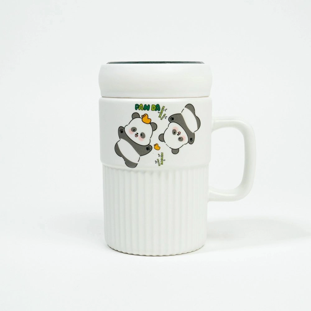 Cană ceramică cu capac Urși 450 ml