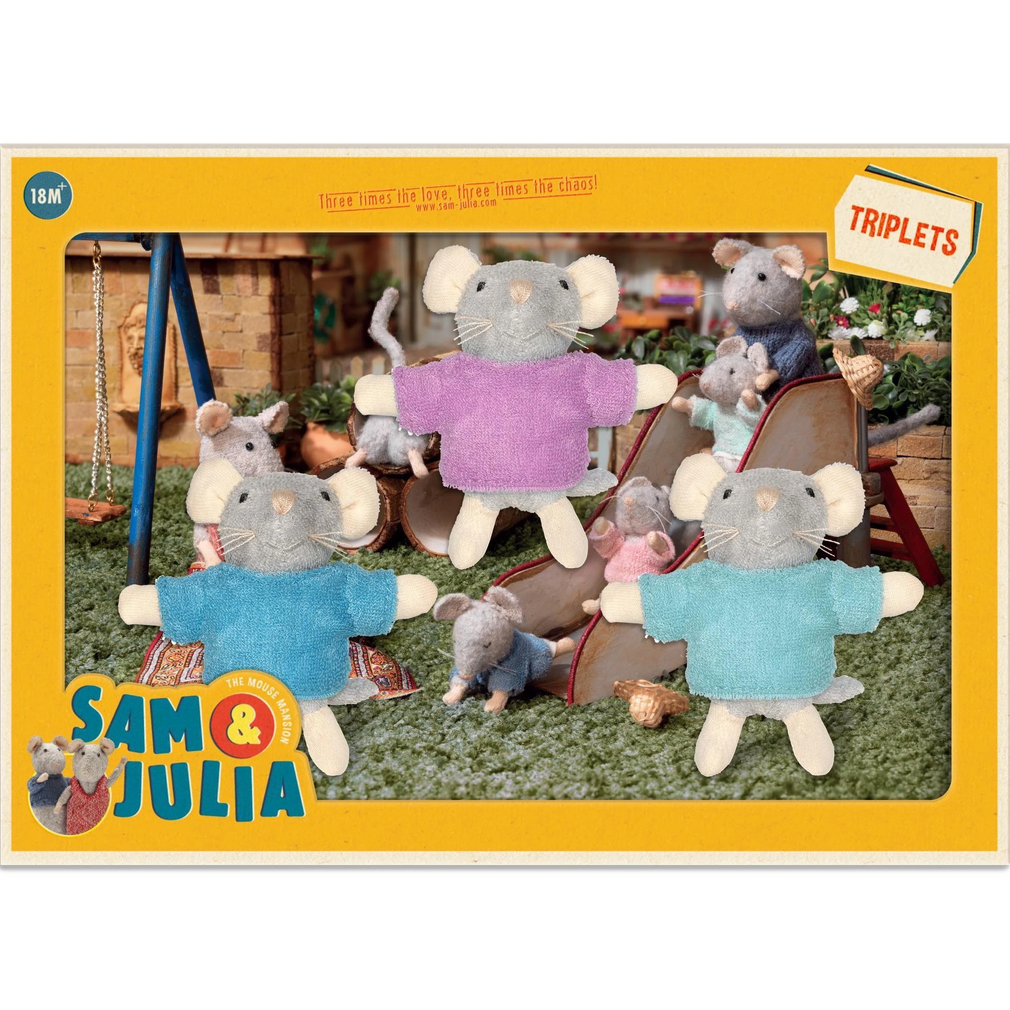 Jucărie mini-șoricei „Tripleți”
