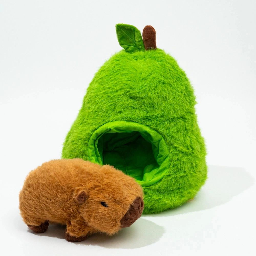 Soft Capybara in avocado toy 35 cm