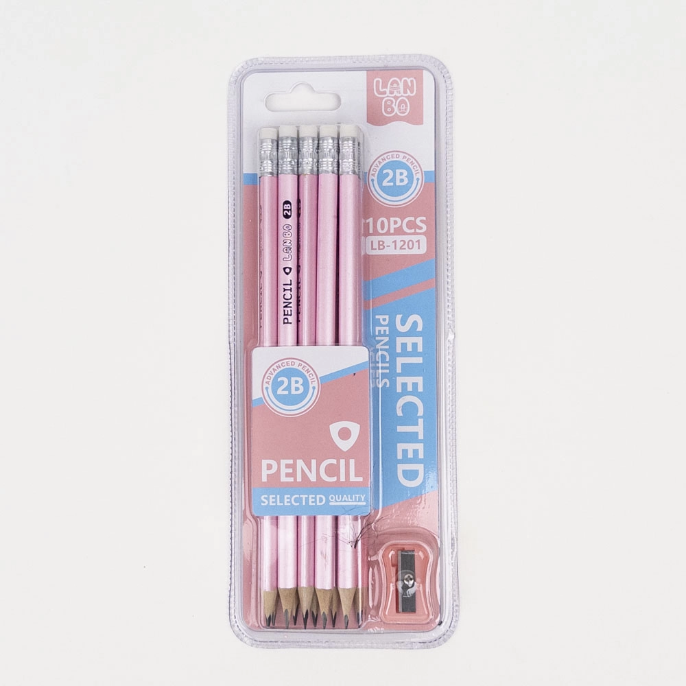Simple 2B Graffiti Pencil with Eraser Set of 10