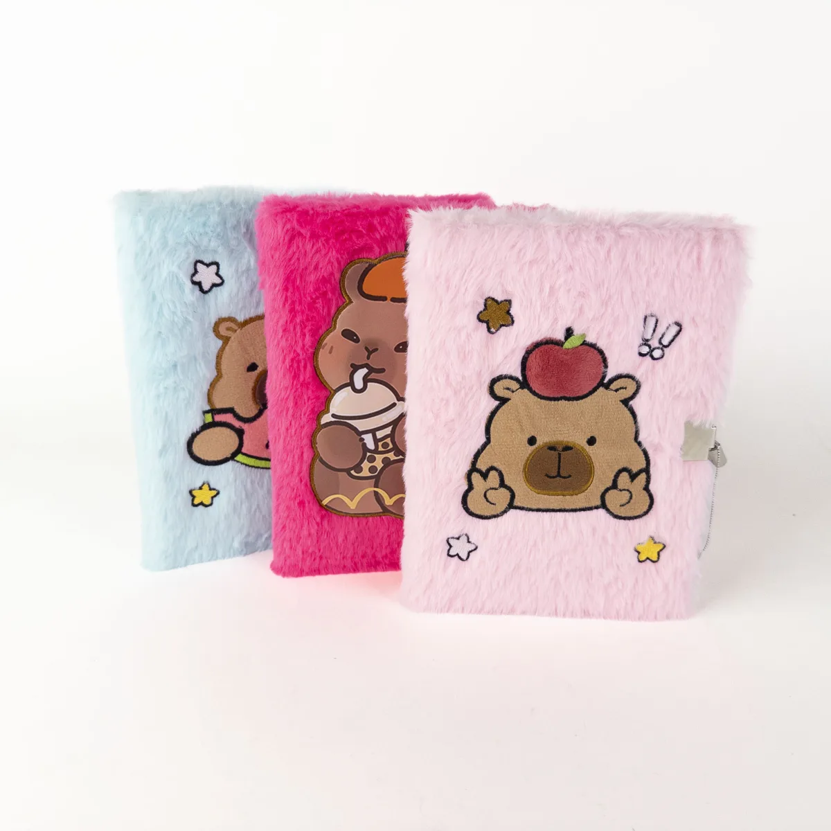 Capybara Plush Lock Notebook – 64 Sheets