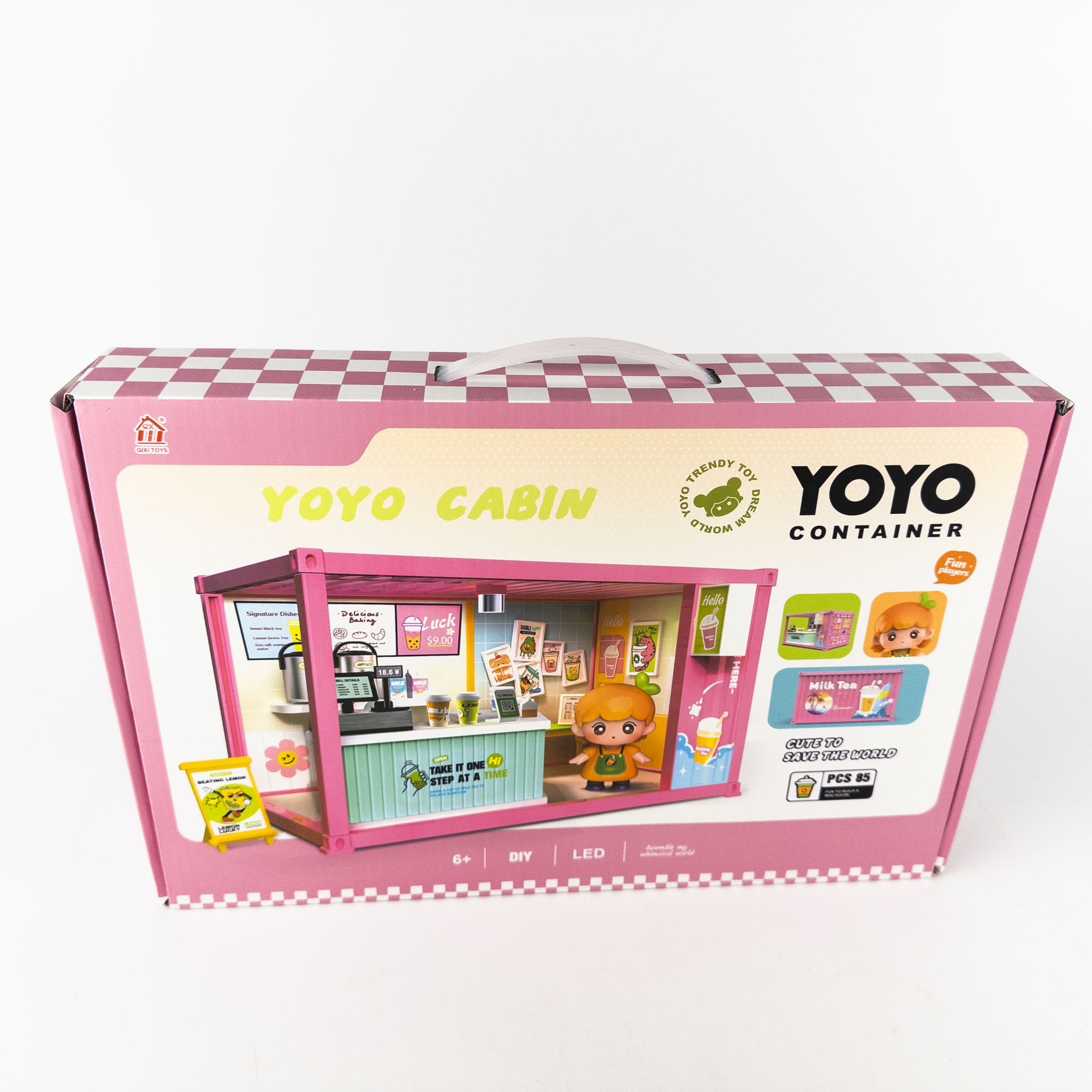 Set mini-magazin Bubble Tea cu iluminare LED 21×12,5 cm