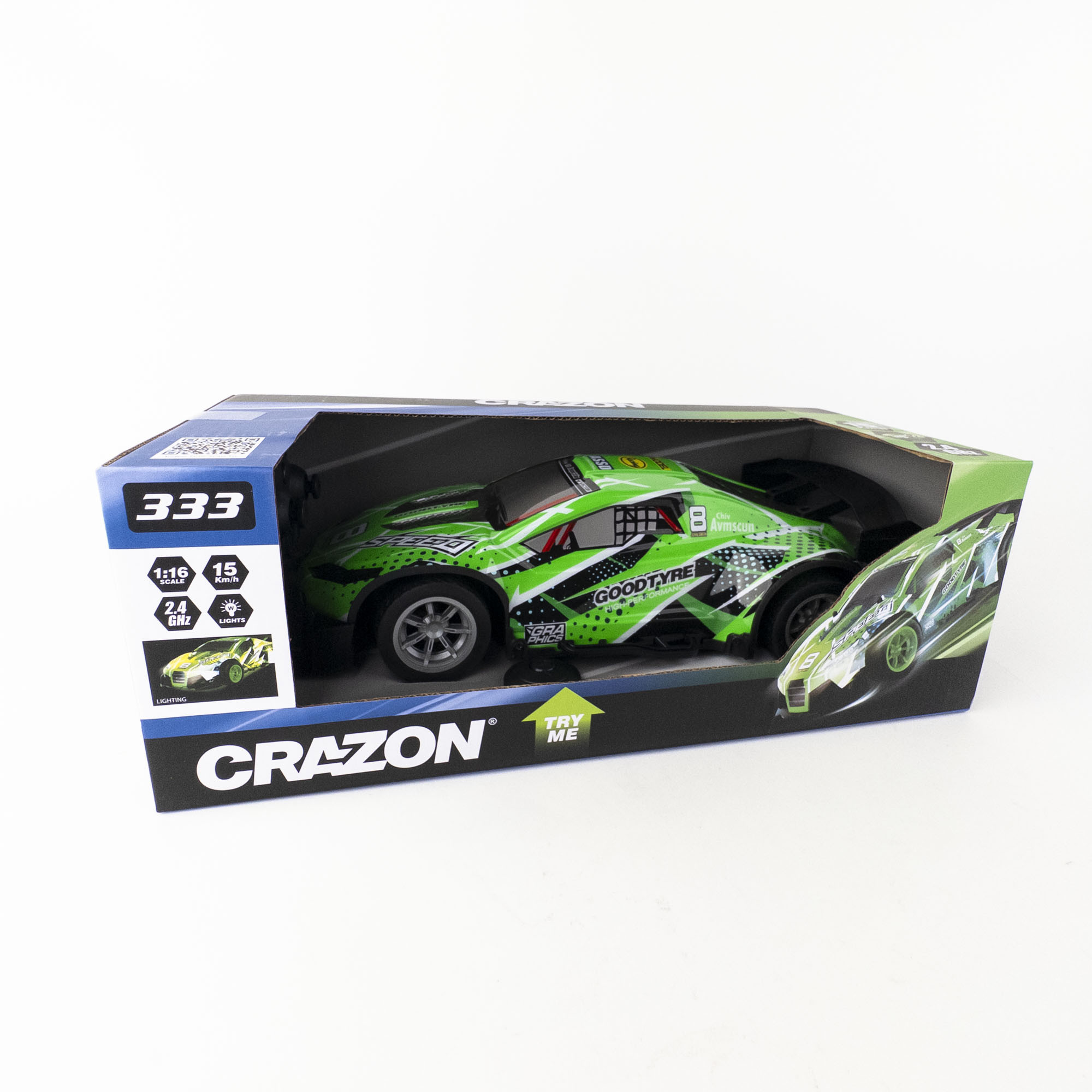 Машина CRAZON р/у гоночная 1:14 со светом Green (333-TG25143B)