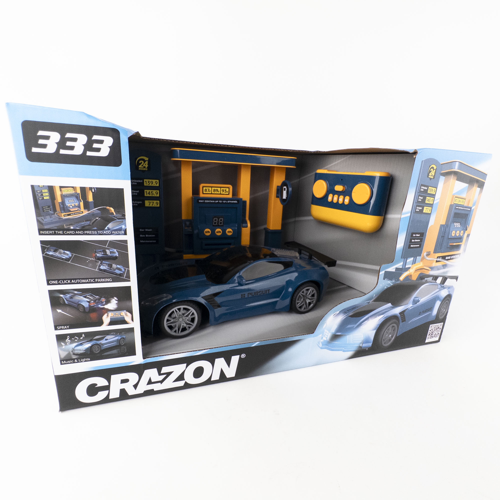 Машина CRAZON р/у с заправочной станцией и паром Blue (333-JY251801)