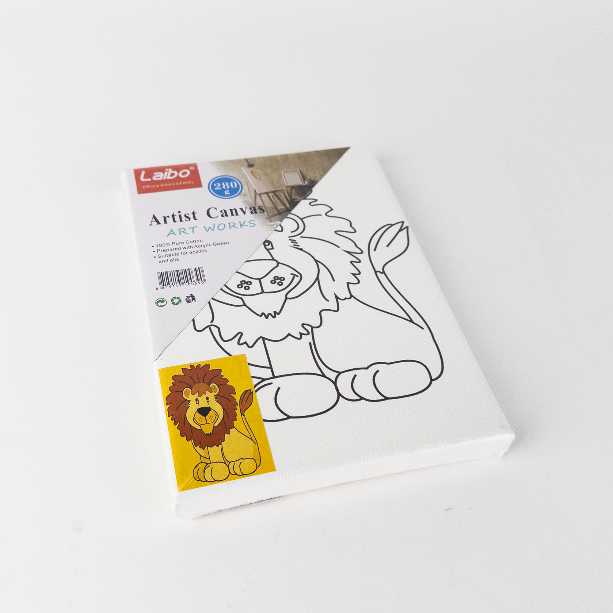 Kids Canvas Painting Set with Paints & Brush 15×20 cm
