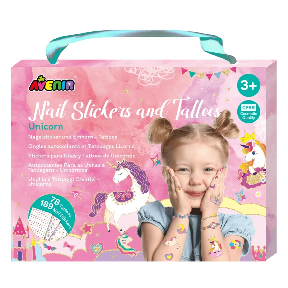Set Fancy Me Autocolante pentru unghii și tatuaje temporare „Unicorni” AVENIR
