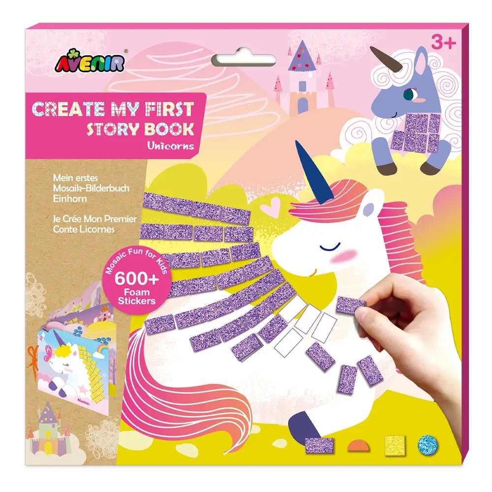 Setul creativ „Creează prima mea carte – Unicorni” AVENIR