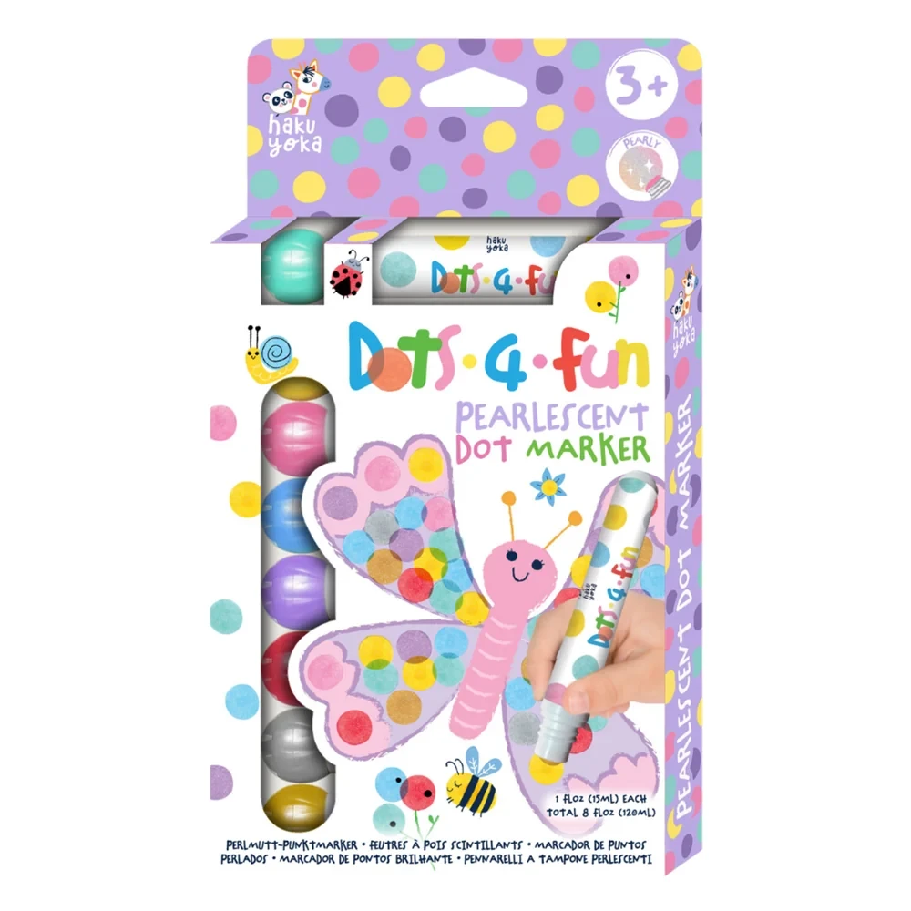 Set de markere pentru puncte, 8 culori sidefate Haku Yoka