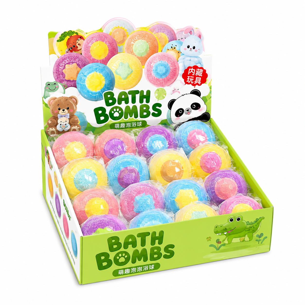 Bila efervescentă de baie 6 cm 110 g cu surpriză Animals