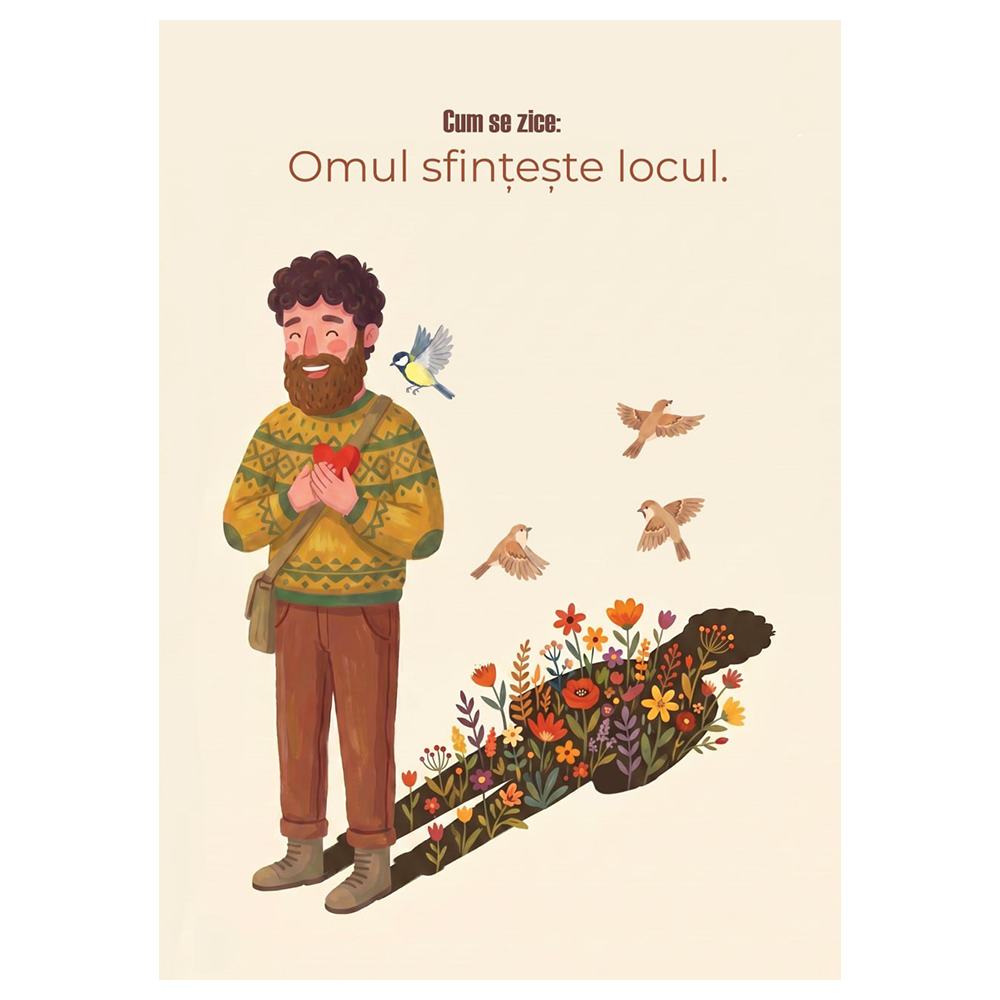 Shopshop Greeting Card + Kraft Envelope (Romanian Text)