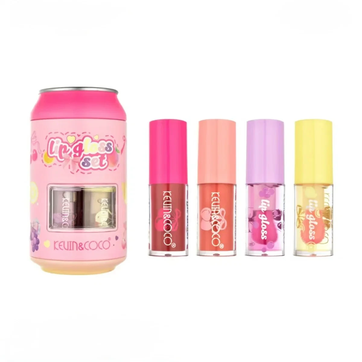 Set de luciuri-tint pentru buze KEVIN&COCO, 4 culori
