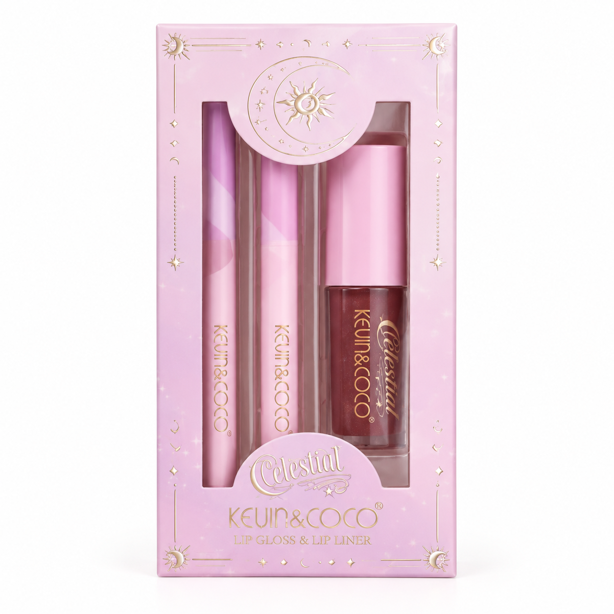 Set pentru buze KEVIN&COCO Celestial: 2 creioane și luciu